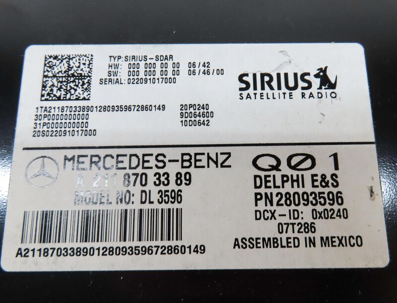 Thumbnail 4: 2008 MERCEDES GL450 (X164) SIRIUS SATELLITE RADIO CONTROL MODULE 2118703389