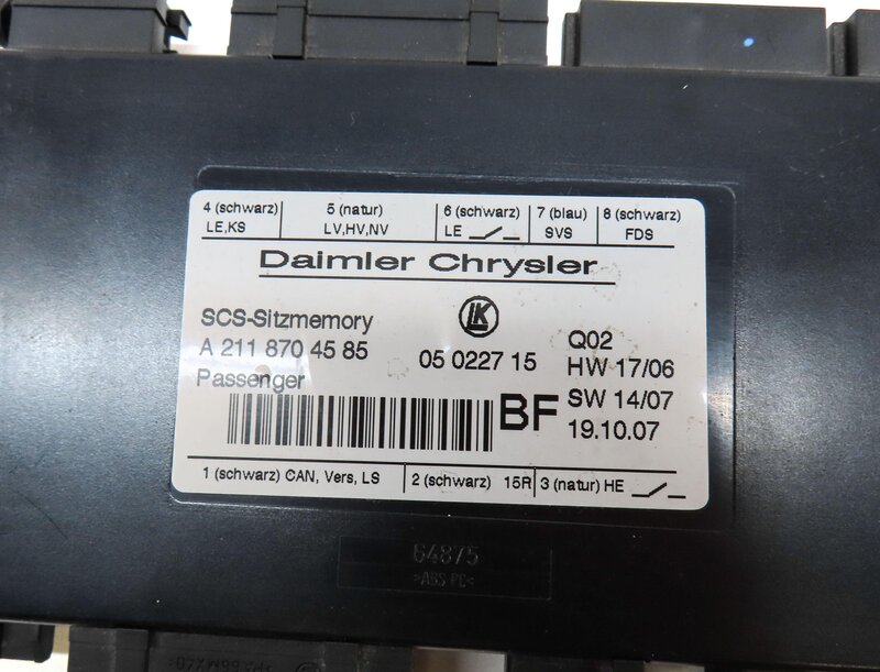 Thumbnail 4: 2008 MERCEDES GL450 (X164) FRONT RIGHT SEAT CONTROL MODULE 2118704585