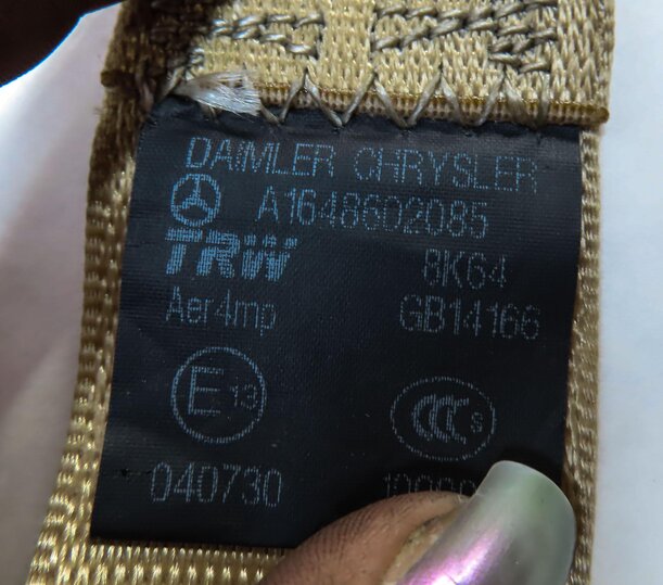 Thumbnail 6: 2008 MERCEDES GL450 X164 REAR 2ND ROW RIGHT SEATBELT SEAT BELT RETRACTOR (BEIGE)