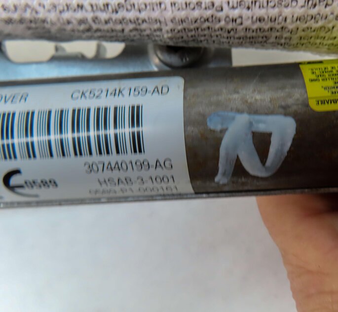 Thumbnail 5: 13-17 RANGE ROVER (L405) SWB - RIGHT PASSENGER ROOF SIDE CURTAIN AIRBAG AIR BAG