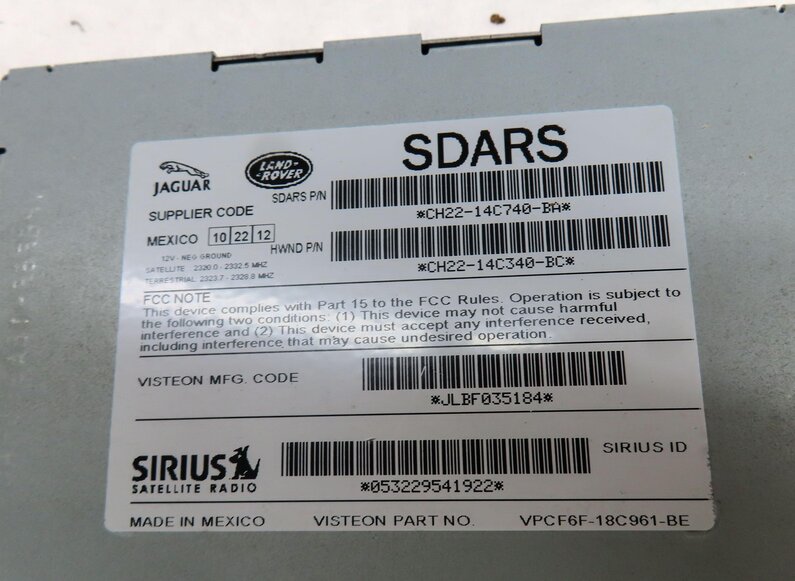 Thumbnail 5: 2012-2013 LR4 RANGE ROVER SPORT EVOQUE (L320 L538) SIRIUS SATELLITE RADIO MODULE