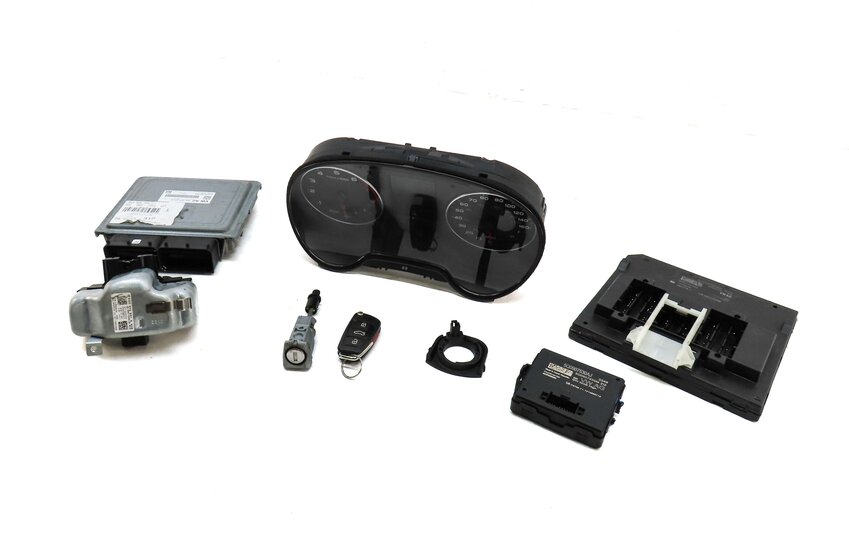 Thumbnail 1: 2016 AUDI A3 (8V) 1.8L CNSB TURBO ENGINE ECM BCM IMMOBILIZER MODULE LOCK KEY SET
