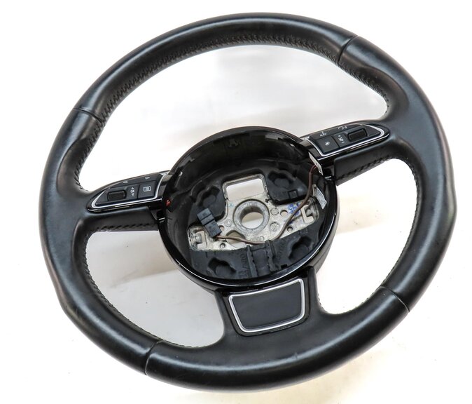 Thumbnail 3: 15-16 AUDI A3 (8V) LEFT DRIVER 3-SPOKE SPORT STEERING WHEEL w/ SWITCHES (BLACK)