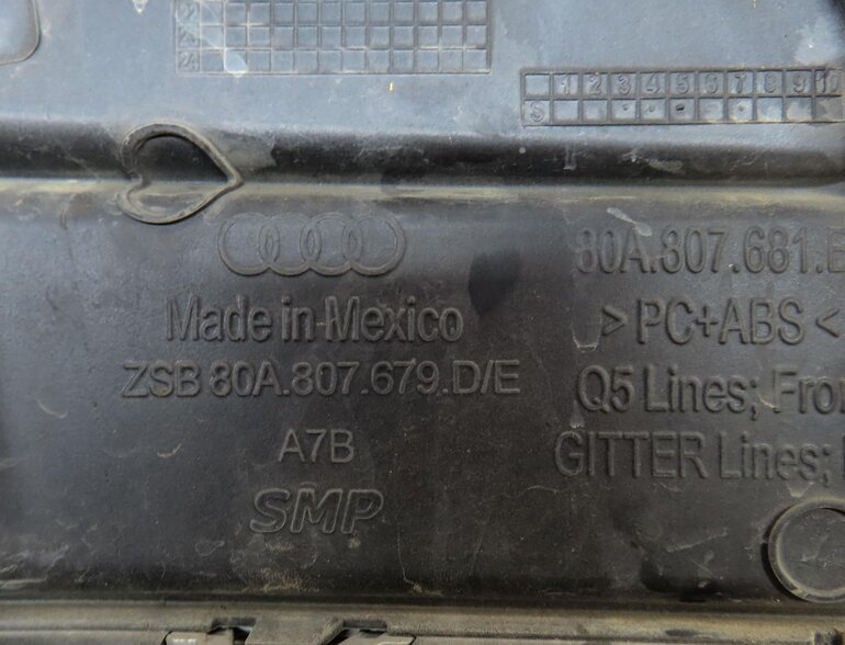 Thumbnail 7: 2018 AUDI Q5 (FY 80A) FRONT LEFT DRIVER LOWER BUMPER GRILLE (BLACK)