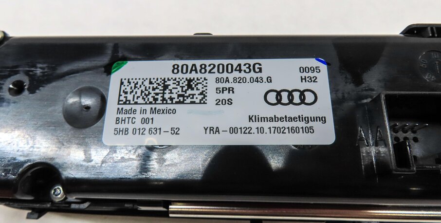 Thumbnail 7: 17-20 AUDI A4 A5 Q5 S5 SQ5 (B9 FY 8W 8W6 80A) FRONT TEMPERATURE CLIMATE CONTROL