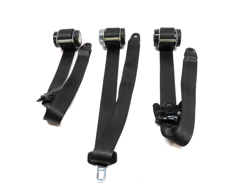 Thumbnail 2: 2014 LAND ROVER LR4 REAR 2ND ROW LEFT RIGHT CENTER SEATBELT RETRACTOR SET3 BLACK