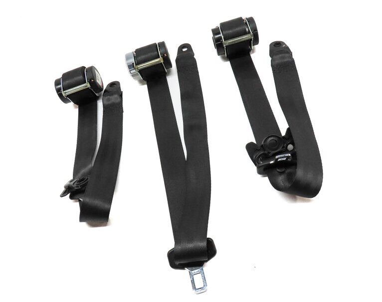 Thumbnail 3: 2014 LAND ROVER LR4 REAR 2ND ROW LEFT RIGHT CENTER SEATBELT RETRACTOR SET3 BLACK
