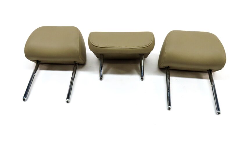 Thumbnail 2: 13-16 AUDI A4 A6 S4 S6 B8 8K C7 4G REAR LEFT RIGHT & CENTER HEADREST SET3 BEIGE