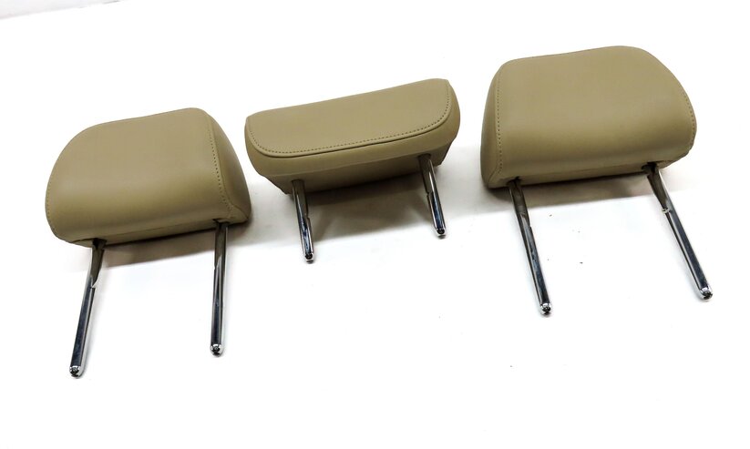 Thumbnail 3: 13-16 AUDI A4 A6 S4 S6 B8 8K C7 4G REAR LEFT RIGHT & CENTER HEADREST SET3 BEIGE