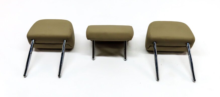 Thumbnail 6: 13-16 AUDI A4 A6 S4 S6 B8 8K C7 4G REAR LEFT RIGHT & CENTER HEADREST SET3 BEIGE