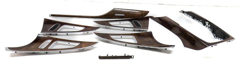 Thumbnail 2: 2012 AUDI A6 (C7) FRONT REAR DOOR DASH CONSOLE BURR WALNUT WOOD TRIM SET 7