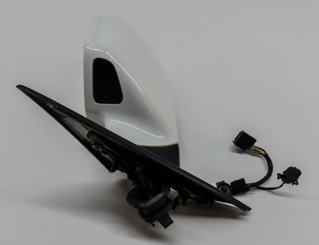 Thumbnail 6: 12-13 AUDI A6 (C7) LEFT P-FOLD HEAT MEMORY BLIND SPOT DOOR MIRROR (IBIS WHITE)
