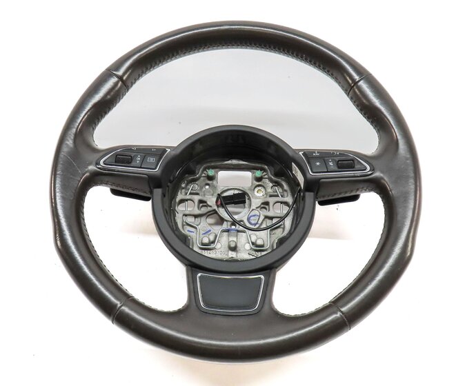 Thumbnail 2: 12-18 AUDI A6 A7 S6 S7 RS7 (C7 4G8) 3-SPOKE STEERING WHEEL w/ PADDLES (BROWN)