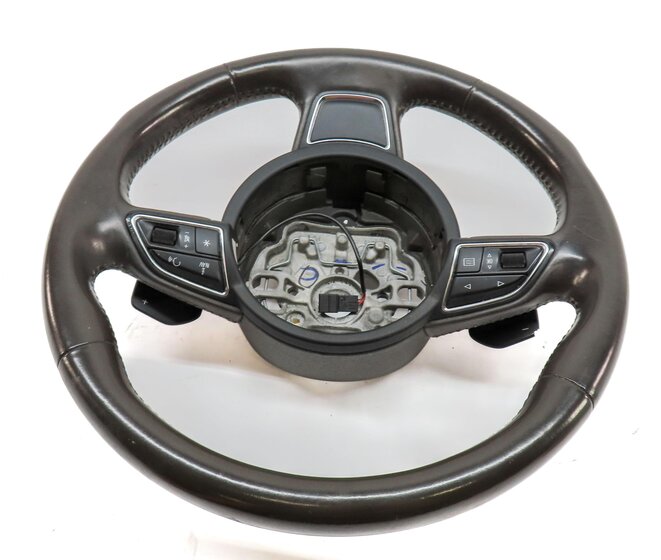 Thumbnail 4: 12-18 AUDI A6 A7 S6 S7 RS7 (C7 4G8) 3-SPOKE STEERING WHEEL w/ PADDLES (BROWN)