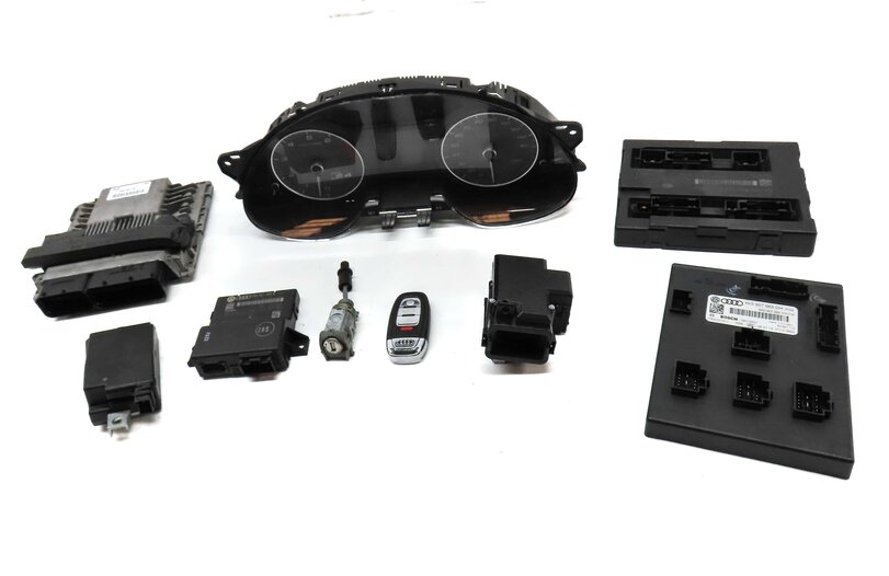 Thumbnail 2: 2014 AUDI S4 (B8 8K) 3.0L SUPER CTUB ECM SPEEDOMETER BODY ENGINE MODULE KEY SET