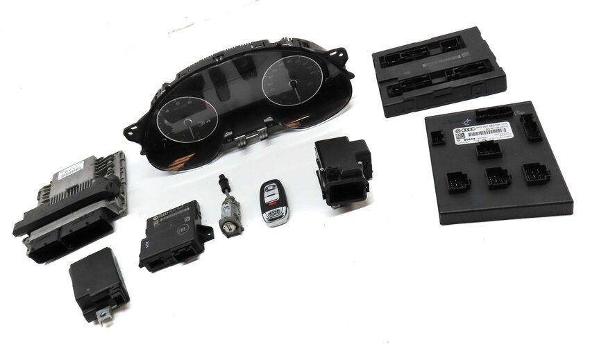 Thumbnail 3: 2014 AUDI S4 (B8 8K) 3.0L SUPER CTUB ECM SPEEDOMETER BODY ENGINE MODULE KEY SET