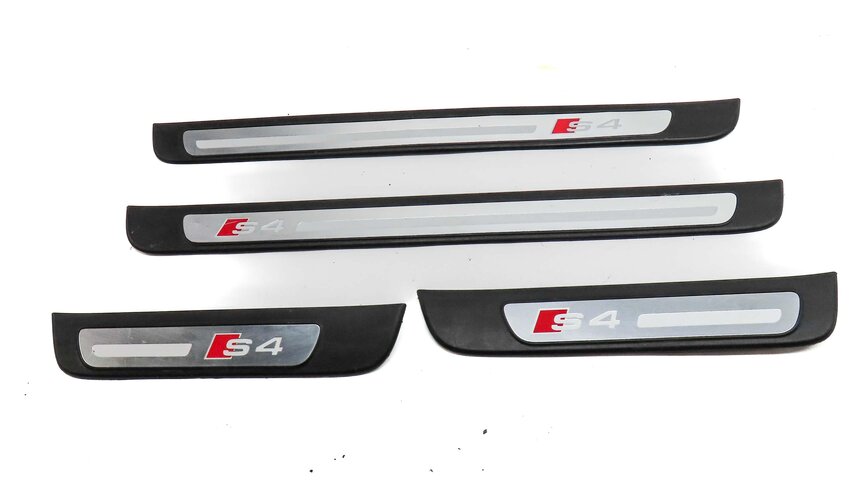 Thumbnail 2: 2014 AUDI S4 B8 8K FRONT REAR LEFT RIGHT S-LINE DOOR SILL SCUFF PLATE TRIM SET4