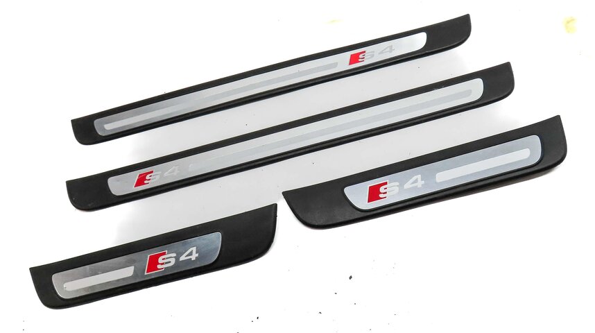 Thumbnail 3: 2014 AUDI S4 B8 8K FRONT REAR LEFT RIGHT S-LINE DOOR SILL SCUFF PLATE TRIM SET4