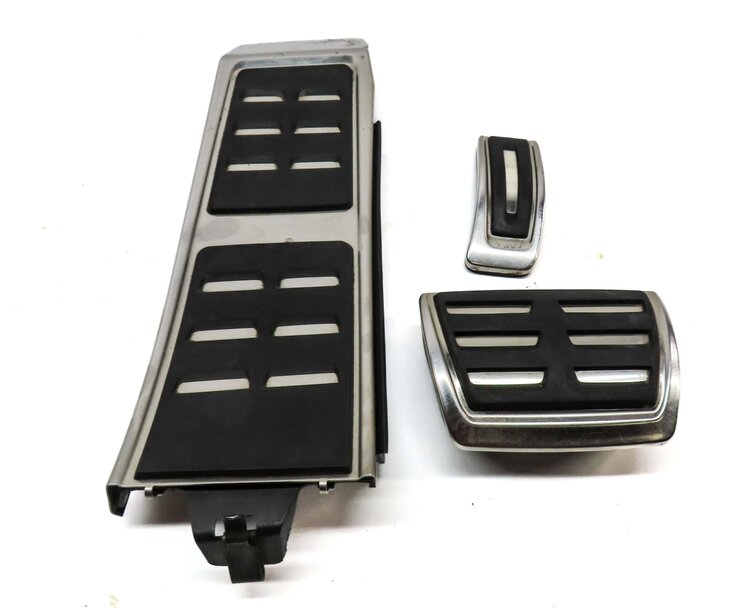 Thumbnail 2: 2014 AUDI S4 (B8 8K) FRONT LEFT BLACK & SILVER PEDAL TRIM COVER SET 3
