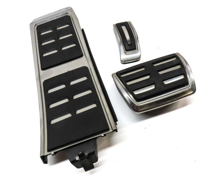 Thumbnail 3: 2014 AUDI S4 (B8 8K) FRONT LEFT BLACK & SILVER PEDAL TRIM COVER SET 3