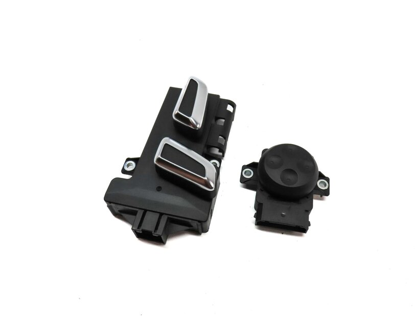2014 AUDI S4 (B8 8K) FRONT LEFT SEAT ADJUST SWITCH w/ LUMBAR (BLACK & SILVER)