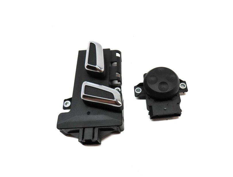 Thumbnail 2: 2014 AUDI S4 (B8 8K) FRONT LEFT SEAT ADJUST SWITCH w/ LUMBAR (BLACK & SILVER)