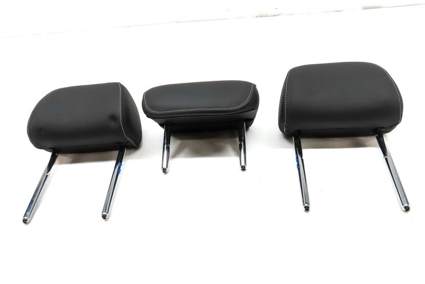Thumbnail 2: 13-16 A4 S4 12-18 A6 S6 C7 B8 REAR LEFT RIGHT CENTER SEAT HEADREST SET 3 (BLACK)