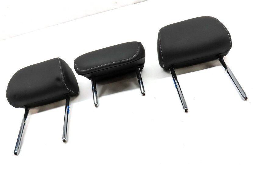 Thumbnail 3: 13-16 A4 S4 12-18 A6 S6 C7 B8 REAR LEFT RIGHT CENTER SEAT HEADREST SET 3 (BLACK)
