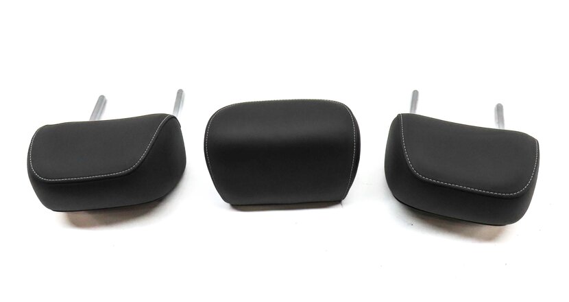 Thumbnail 4: 13-16 A4 S4 12-18 A6 S6 C7 B8 REAR LEFT RIGHT CENTER SEAT HEADREST SET 3 (BLACK)