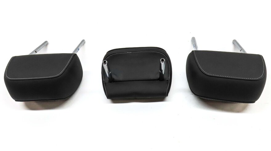 Thumbnail 5: 13-16 A4 S4 12-18 A6 S6 C7 B8 REAR LEFT RIGHT CENTER SEAT HEADREST SET 3 (BLACK)