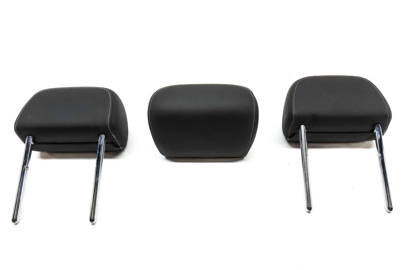 Thumbnail 6: 13-16 A4 S4 12-18 A6 S6 C7 B8 REAR LEFT RIGHT CENTER SEAT HEADREST SET 3 (BLACK)