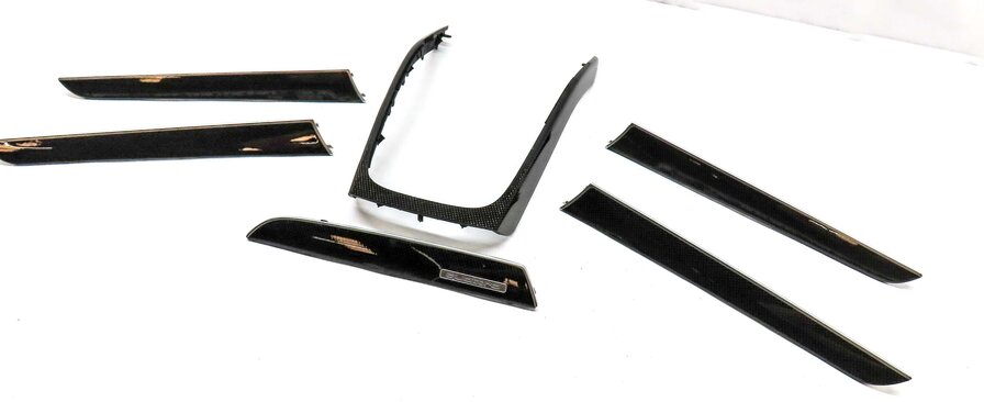 2014 AUDI S4 (B8 8K) FRONT REAR DOOR DASH CONSOLE CARBON FIBER TRIM SET 6