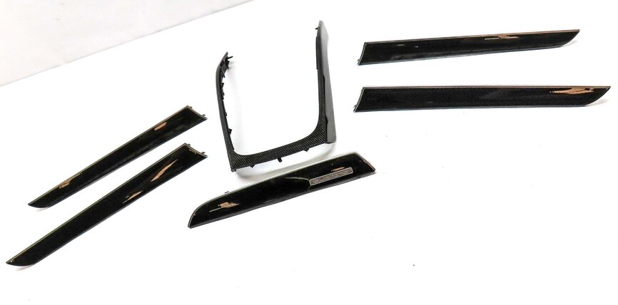 Thumbnail 3: 2014 AUDI S4 (B8 8K) FRONT REAR DOOR DASH CONSOLE CARBON FIBER TRIM SET 6