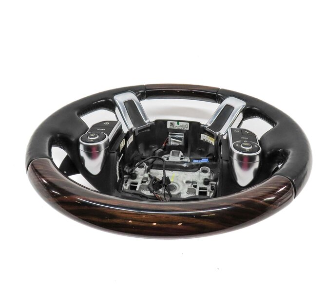 Thumbnail 4: 13-22 LAND RANGE ROVER (L405) 4 SPOKE STEERING WHEEL (BLACK w/ MACASSAR WOOD)