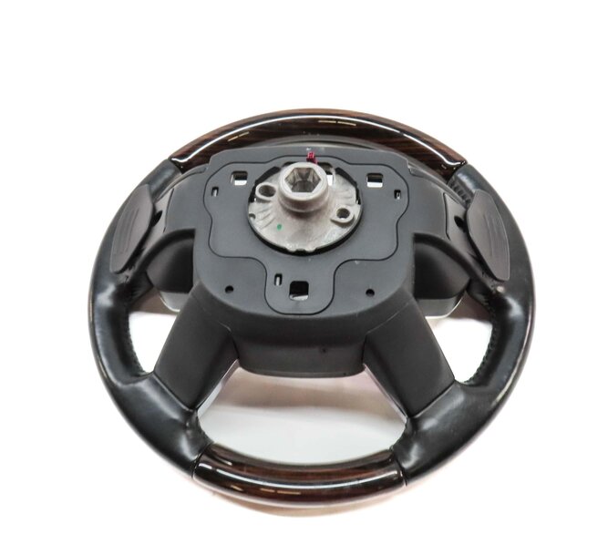 Thumbnail 5: 13-22 LAND RANGE ROVER (L405) 4 SPOKE STEERING WHEEL (BLACK w/ MACASSAR WOOD)