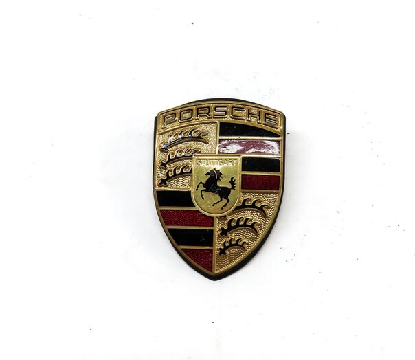 Thumbnail 2: 2004 PORSCHE CAYENNE (955) FRONT HOOD PORSCHE GOLD EMBLEM BADGE LOGO