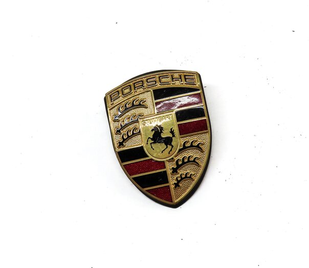 Thumbnail 3: 2004 PORSCHE CAYENNE (955) FRONT HOOD PORSCHE GOLD EMBLEM BADGE LOGO