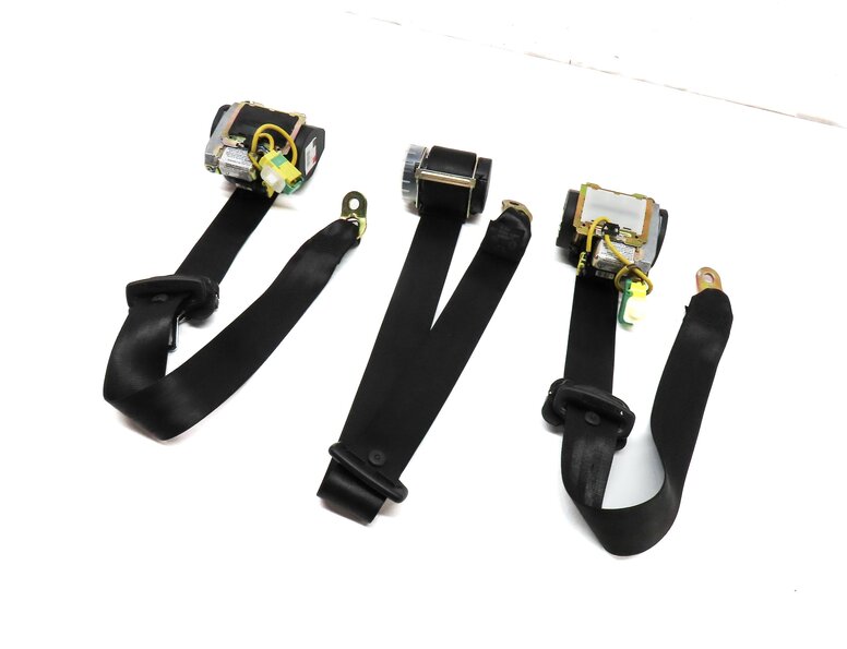 2004 PORSCHE CAYENNE 955 REAR LEFT RIGHT & CENTER SEATBELT RETRACTOR SET3 BLACK