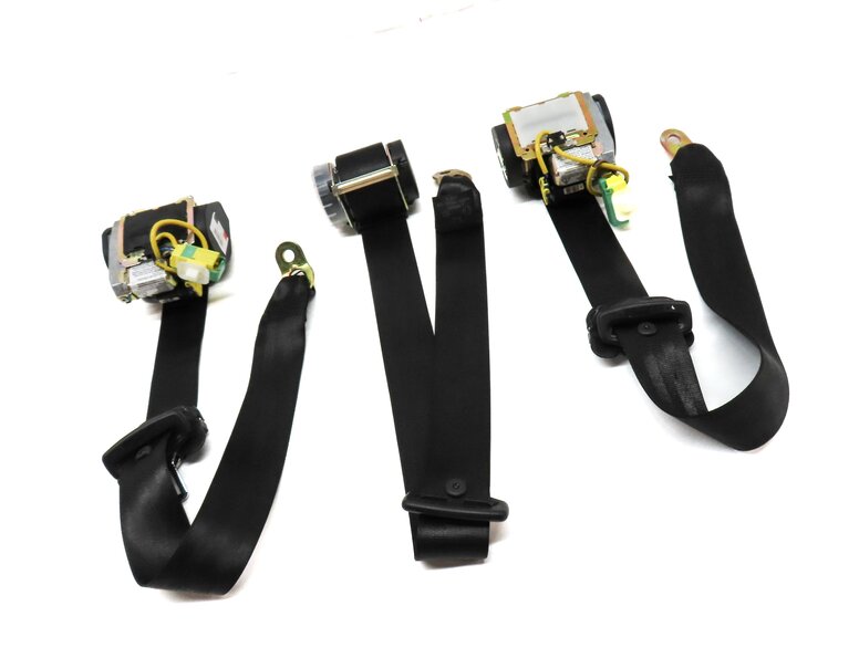 Thumbnail 3: 2004 PORSCHE CAYENNE 955 REAR LEFT RIGHT & CENTER SEATBELT RETRACTOR SET3 BLACK