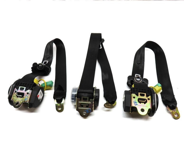 Thumbnail 4: 2004 PORSCHE CAYENNE 955 REAR LEFT RIGHT & CENTER SEATBELT RETRACTOR SET3 BLACK