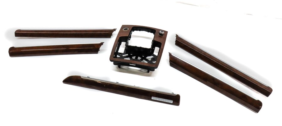 2011 AUDI Q7 (4L) FRONT REAR LEFT RIGHT DOOR DASH CONSOLE WALNUT WOOD TRIM SET 6