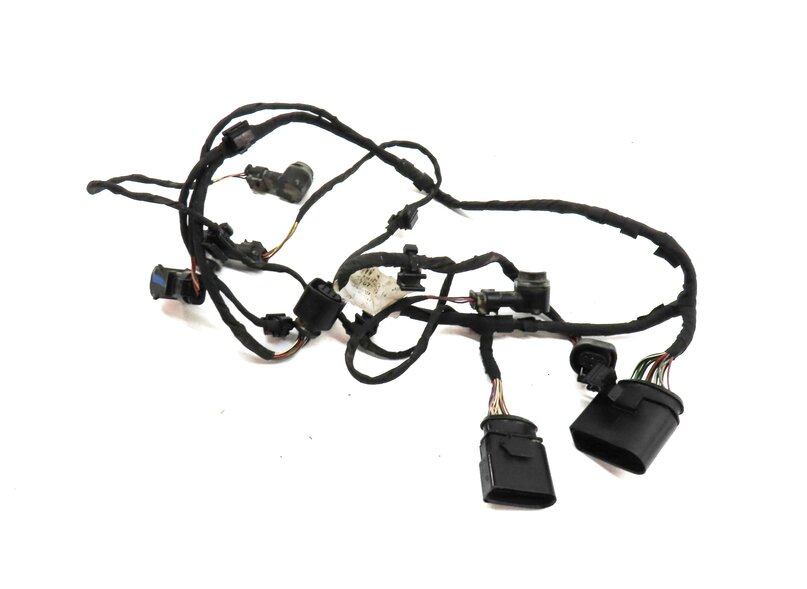 Thumbnail 1: 2011 AUDI Q7 4L REAR PARK ASSIST PDC SENSOR SET4 (BLACK) w/ WIRE WIRING HARNESS