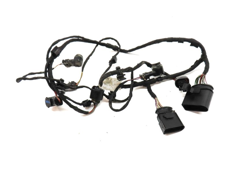 Thumbnail 2: 2011 AUDI Q7 4L REAR PARK ASSIST PDC SENSOR SET4 (BLACK) w/ WIRE WIRING HARNESS