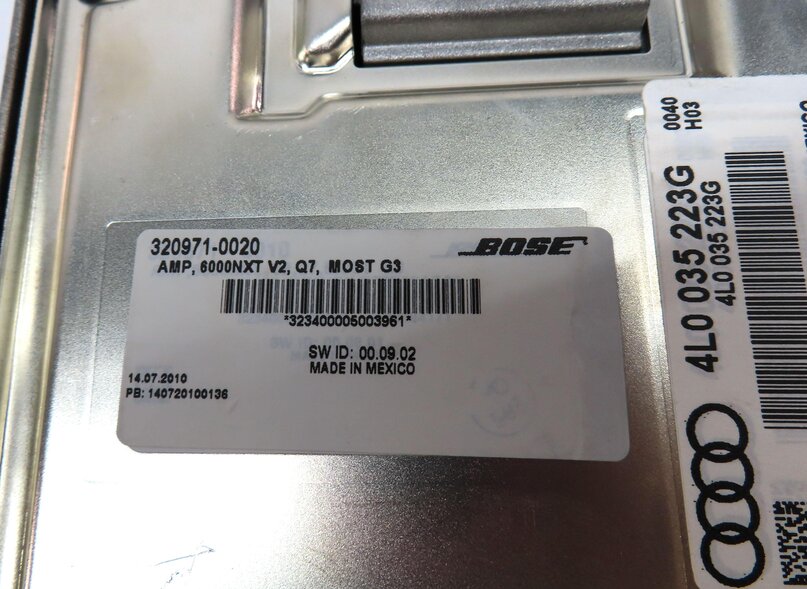 Thumbnail 6: 10-12 AUDI Q7 (4L) RADIO STEREO SPEAKER BOSE AUDIO AMP AMPLIFIER (4L0035223G)
