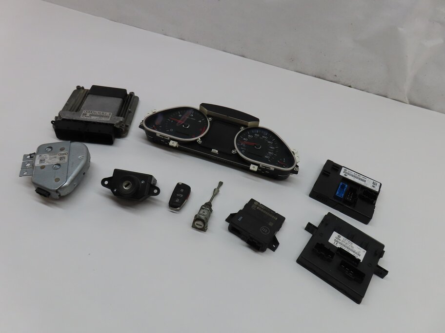 2011 AUDI Q7 (4L) 3.0L CATA DIESEL ENGINE ECM IMMOBILIZER BODY MODULE KEY SET-9