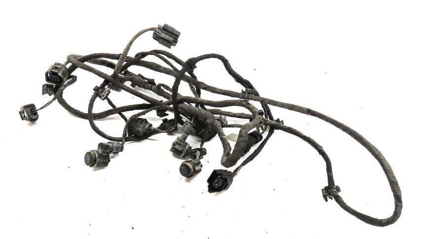 2011 AUDI Q7 4L FRONT PARK ASSIST PDC SENSOR SET4 (BLACK) w/ WIRE WIRING HARNESS