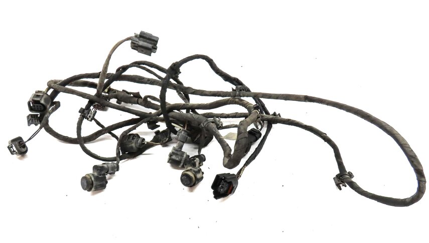 Thumbnail 2: 2011 AUDI Q7 4L FRONT PARK ASSIST PDC SENSOR SET4 (BLACK) w/ WIRE WIRING HARNESS