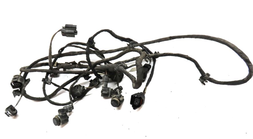 Thumbnail 3: 2011 AUDI Q7 4L FRONT PARK ASSIST PDC SENSOR SET4 (BLACK) w/ WIRE WIRING HARNESS