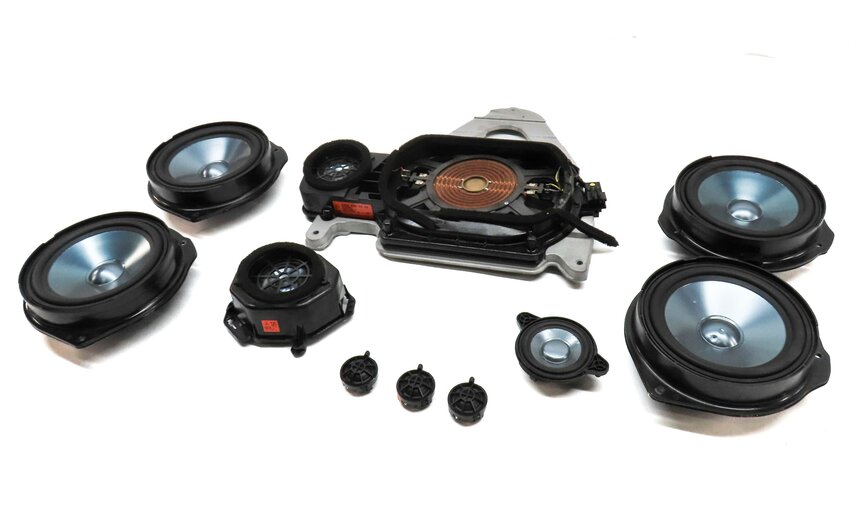 Thumbnail 14: 2011 MERCEDES E350 COUPE (C207) WOOFER MIDRANGE TWEETER LOGIC 7 SPEAKER SET 10
