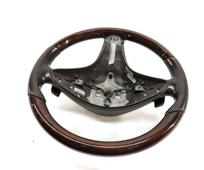 2011 MERCEDES E350 COUPE (C207) LEFT DRIVER STEERING WHEEL BROWN & WALNUT WOOD
